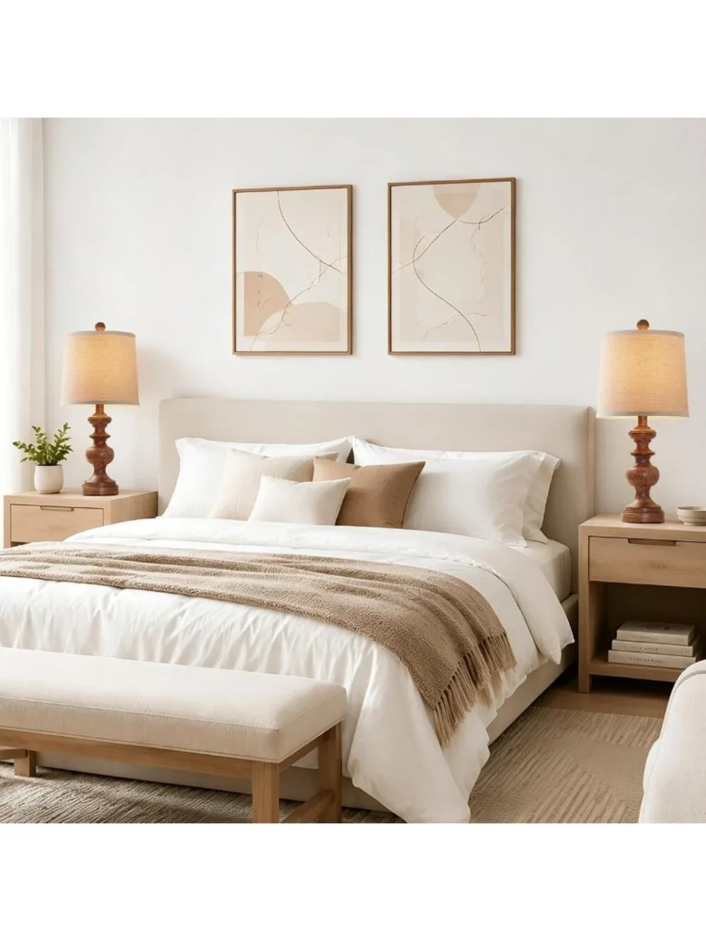 Rustic Farmhouse Table Lamp Set of 2 - 22